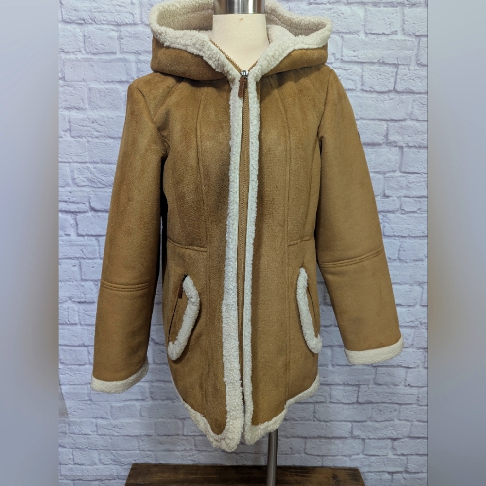 Kookaburra By UGG Hooded Women's Coat Size Large Camel NWOT